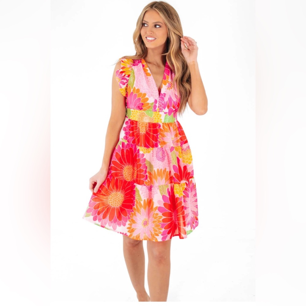 NWT Leilani crossback dress. Multi color with pockets.